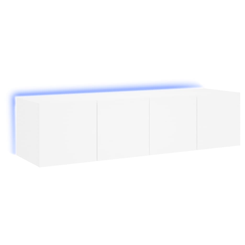 Έπιπλα Τοίχου Τηλεόρασης με LED 2 Τεμ. Λευκά 60x35x31 εκ.