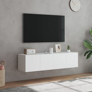 Έπιπλα Τοίχου Τηλεόρασης με LED 2 Τεμ. Λευκά 60x35x31 εκ.