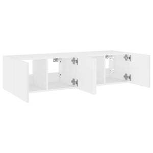 Έπιπλα Τοίχου Τηλεόρασης με LED 2 Τεμ. Λευκά 60x35x31 εκ.