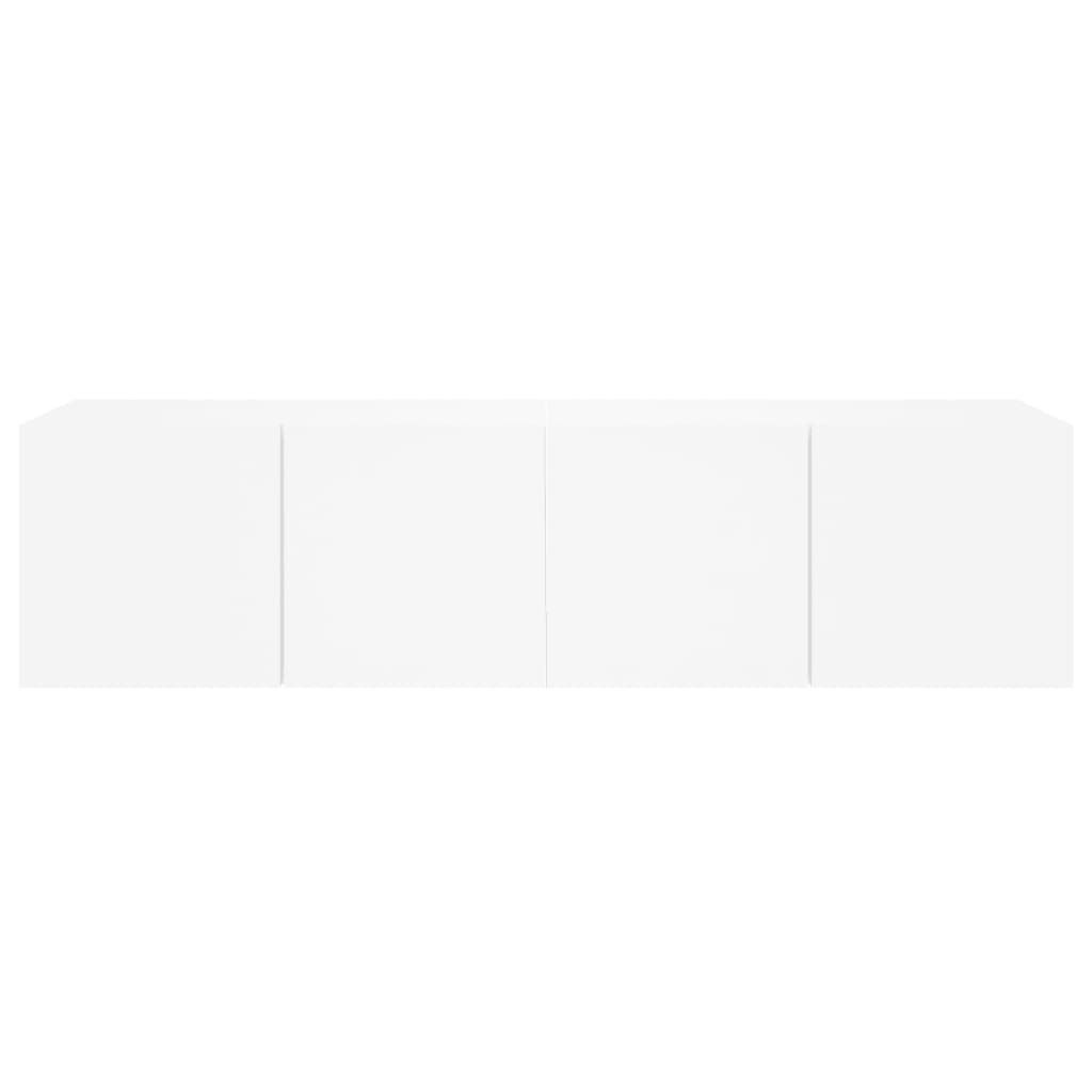 Έπιπλα Τοίχου Τηλεόρασης με LED 2 Τεμ. Λευκά 60x35x31 εκ.