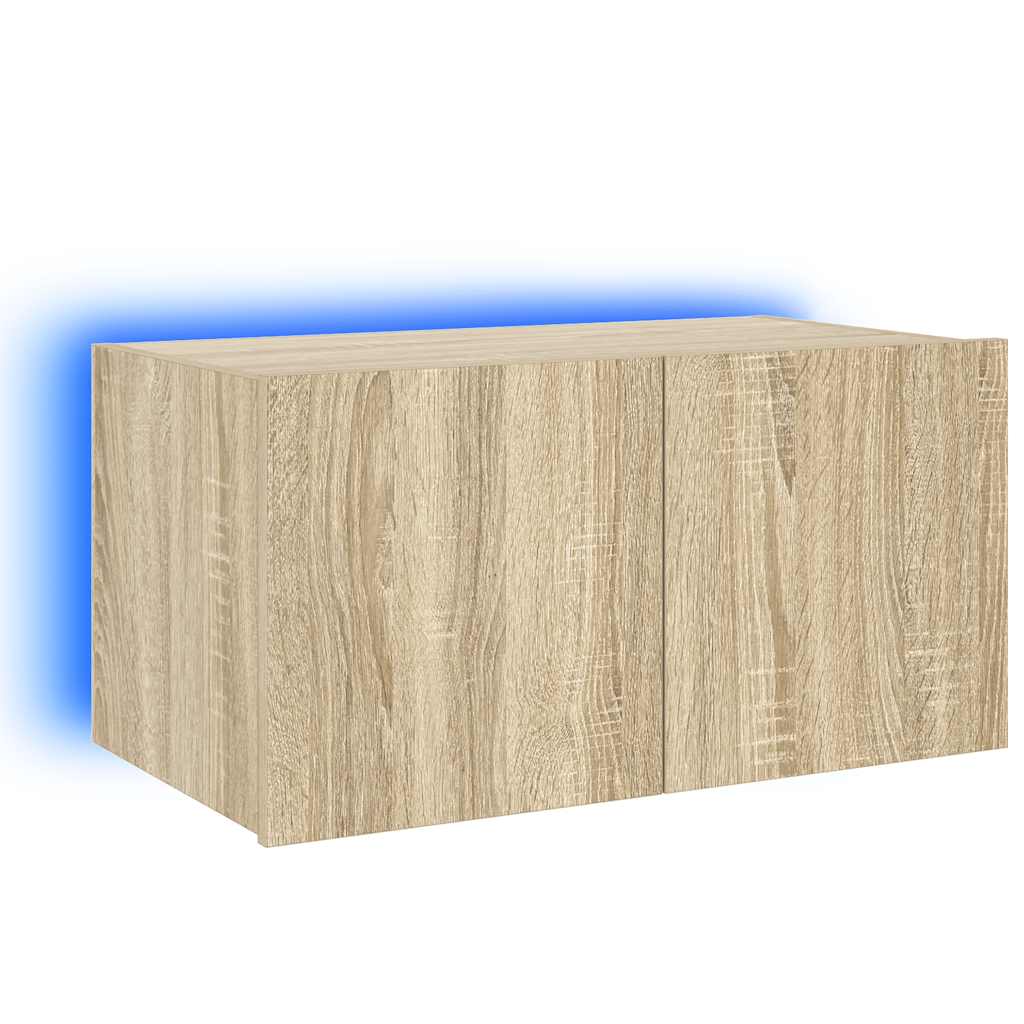 Έπιπλο Τοίχου Τηλεόρασης με LED Sonoma Δρυς 60x35x31 εκ.