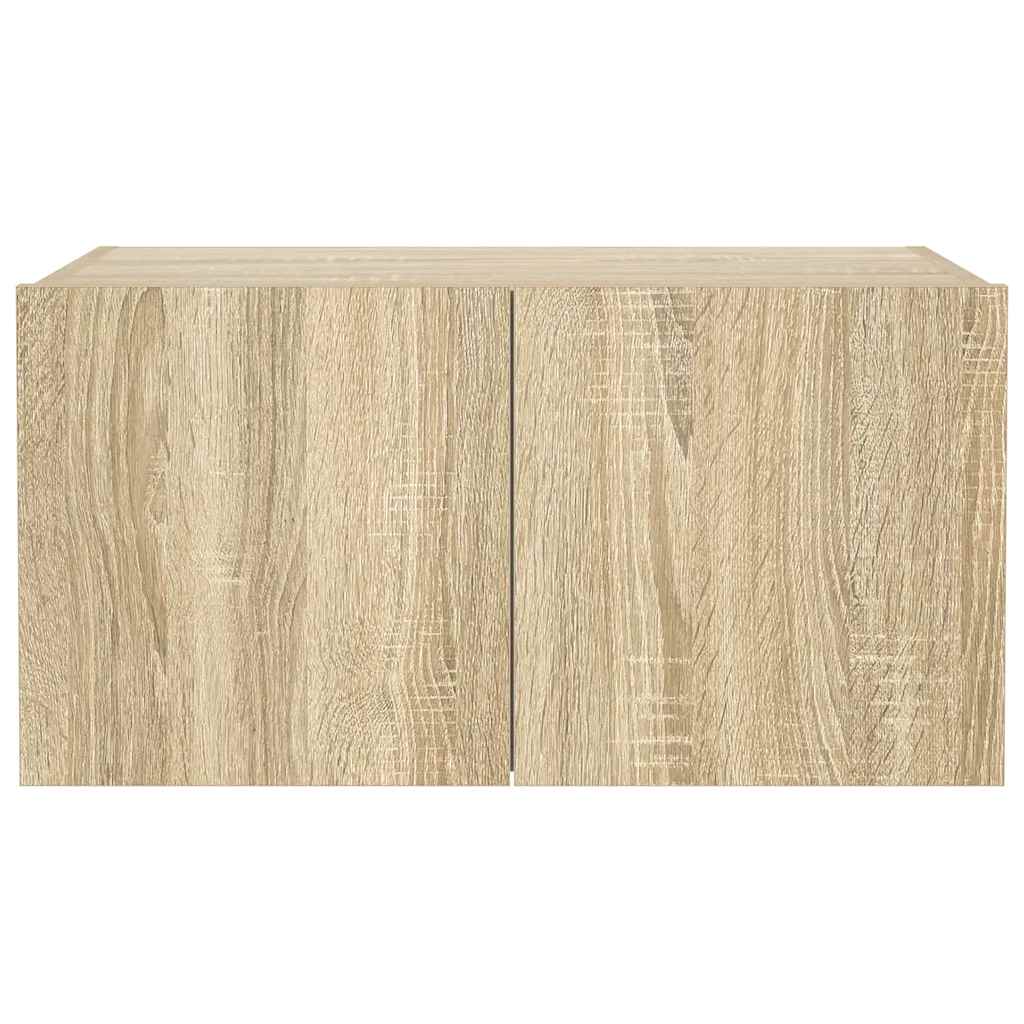 Έπιπλο Τοίχου Τηλεόρασης με LED Sonoma Δρυς 60x35x31 εκ.