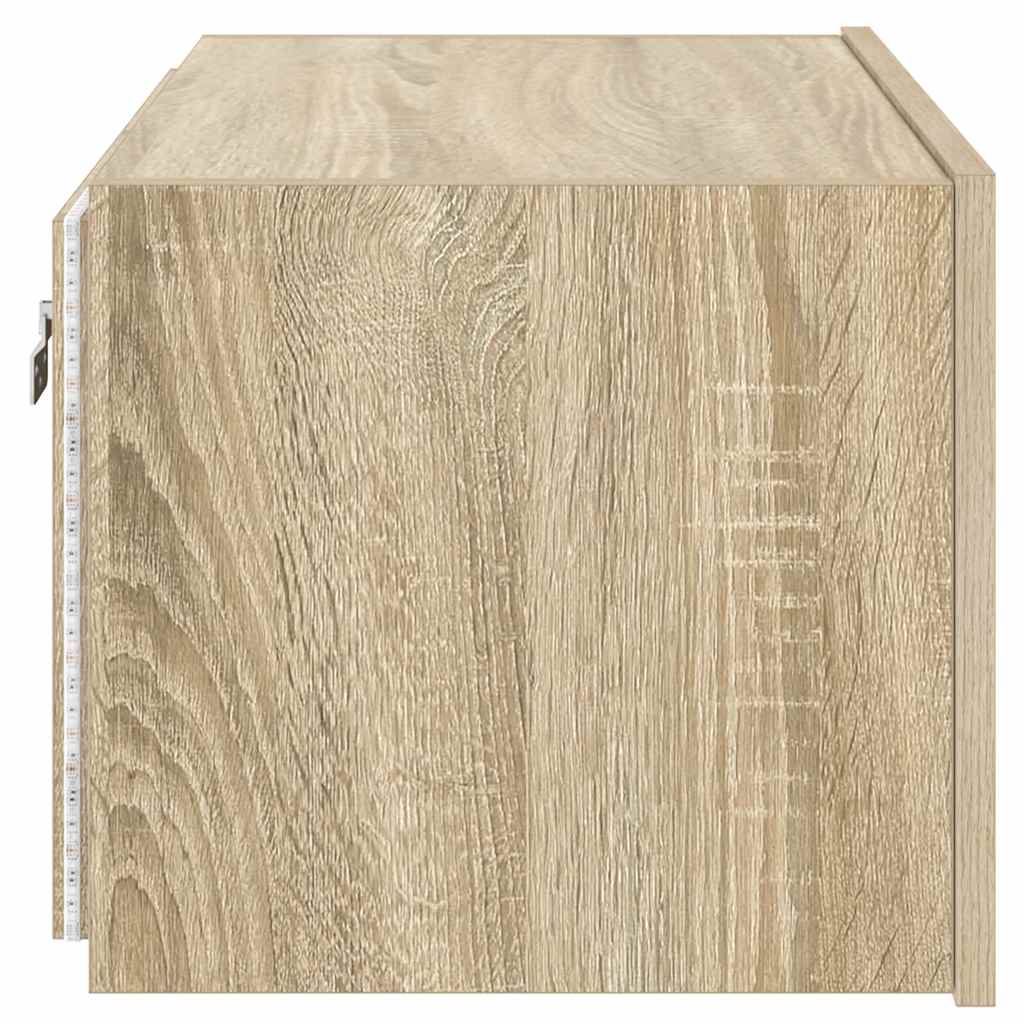 Έπιπλο Τοίχου Τηλεόρασης με LED Sonoma Δρυς 60x35x31 εκ.