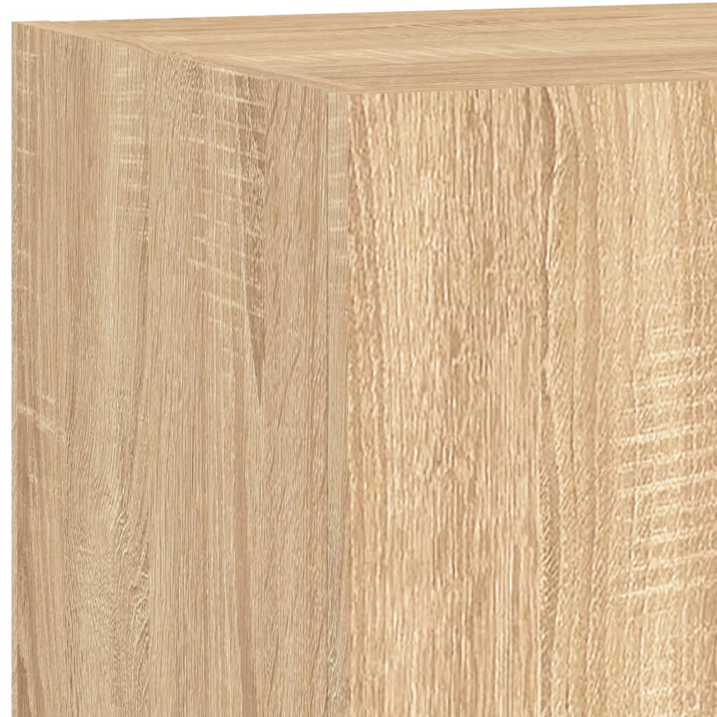 Έπιπλα Τοίχου Τηλ. με LED 2 Τεμ. Sonoma Δρυς 60x35x31 εκ.