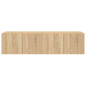 Έπιπλα Τοίχου Τηλ. με LED 2 Τεμ. Sonoma Δρυς 60x35x31 εκ.