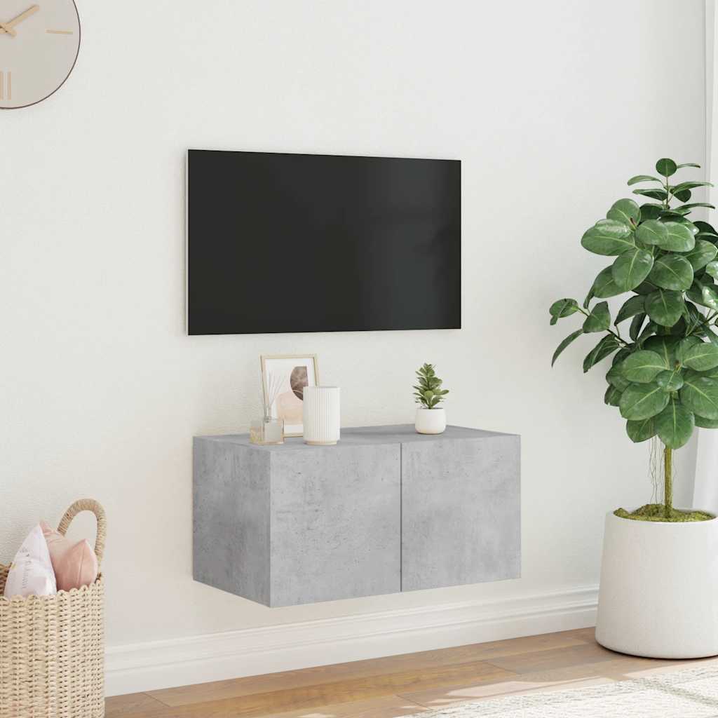 Έπιπλο Τηλεόρασης με LED Γκρι Σκυροδέματος 60x35x31 εκ. - Pakobazaar