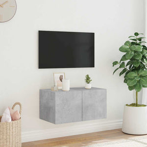 Έπιπλο Τηλεόρασης με LED Γκρι Σκυροδέματος 60x35x31 εκ. - Pakobazaar