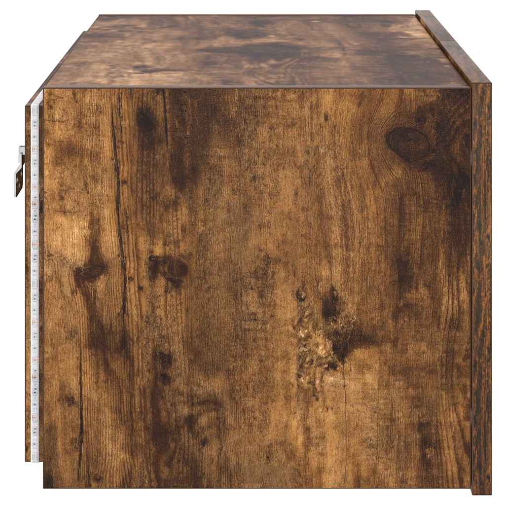 Έπιπλο Τοίχου Τηλεόρασης με LED Καπνιστή Δρυς 60x35x31 εκ. - Pakobazaar