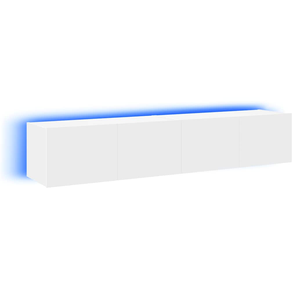 Έπιπλα Τοίχου Τηλεόρασης με LED 2 Τεμ. Λευκά 80x35x31 εκ. - Pakobazaar