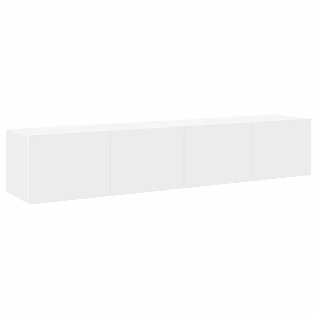 Έπιπλα Τοίχου Τηλεόρασης με LED 2 Τεμ. Λευκά 80x35x31 εκ. - Pakobazaar