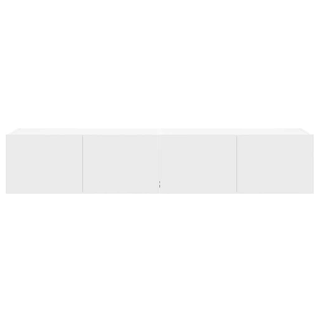 Έπιπλα Τοίχου Τηλεόρασης με LED 2 Τεμ. Λευκά 80x35x31 εκ. - Pakobazaar