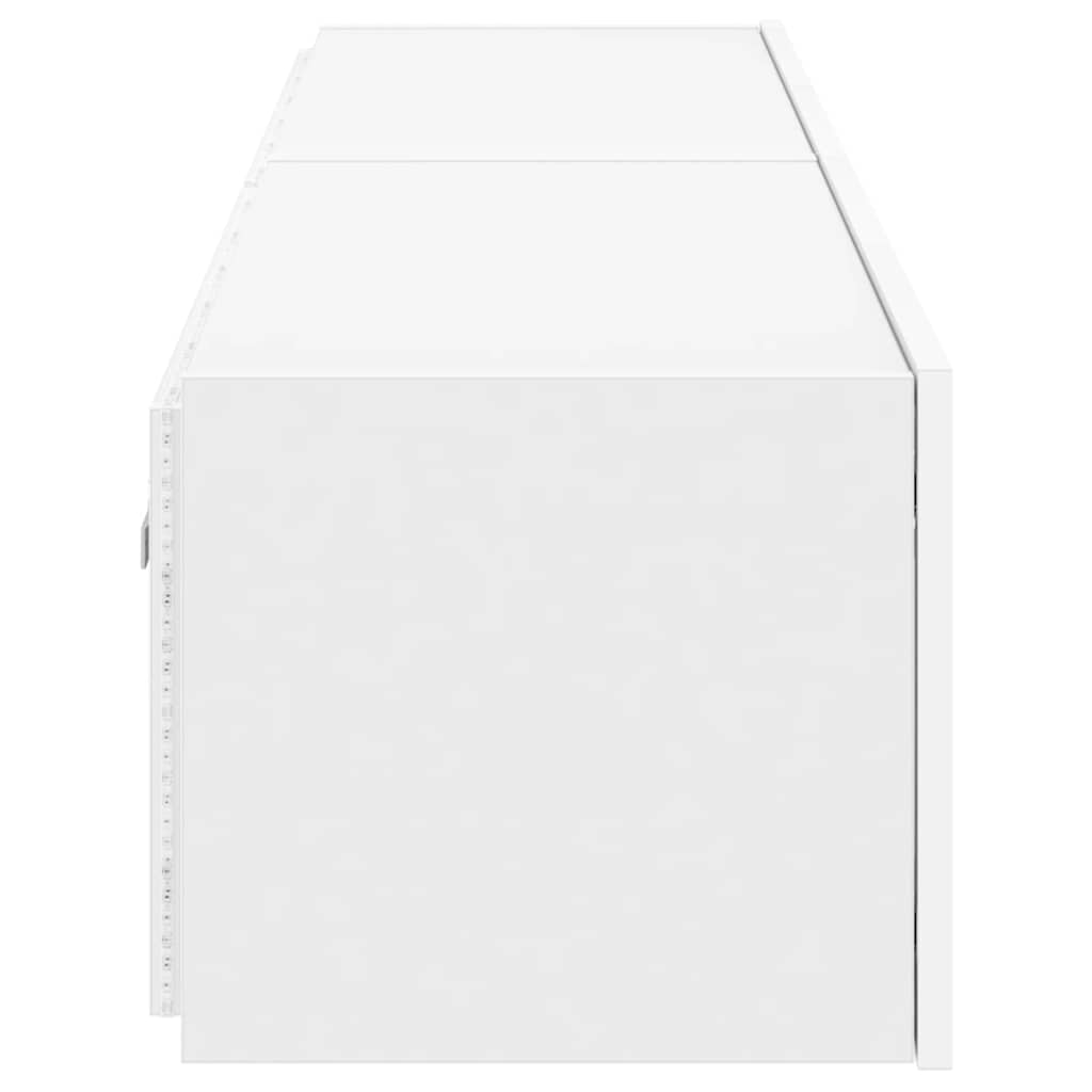 Έπιπλα Τοίχου Τηλεόρασης με LED 2 Τεμ. Λευκά 80x35x31 εκ. - Pakobazaar