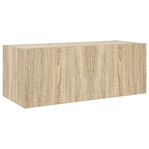 Έπιπλο Τοίχου Τηλεόρασης με LED Sonoma Δρυς 80x35x31 εκ. - Pakobazaar