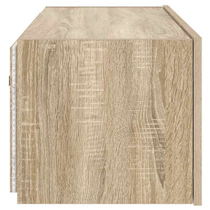 Έπιπλο Τοίχου Τηλεόρασης με LED Sonoma Δρυς 80x35x31 εκ. - Pakobazaar