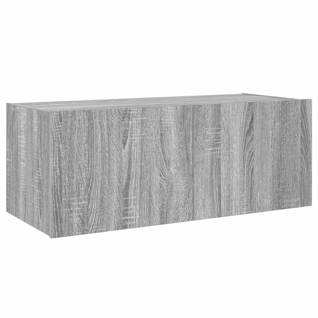 Έπιπλο Τοίχου Τηλεόρασης με LED Γκρι Sonoma 80x35x31 εκ. - Pakobazaar