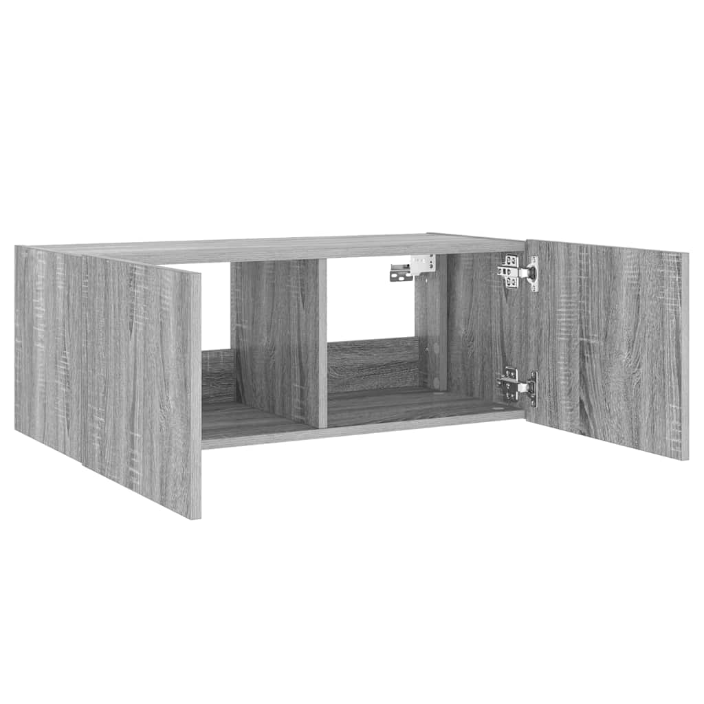 Έπιπλο Τοίχου Τηλεόρασης με LED Γκρι Sonoma 80x35x31 εκ. - Pakobazaar