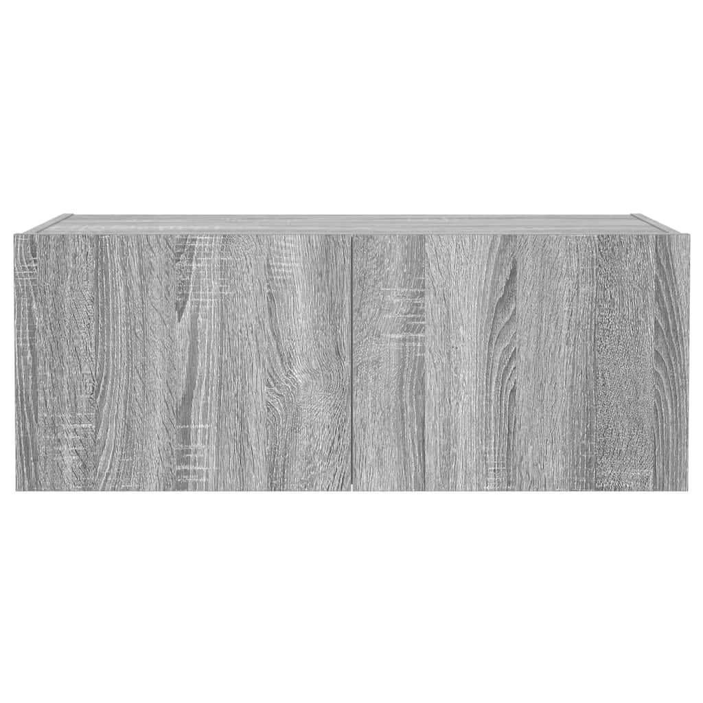 Έπιπλο Τοίχου Τηλεόρασης με LED Γκρι Sonoma 80x35x31 εκ. - Pakobazaar