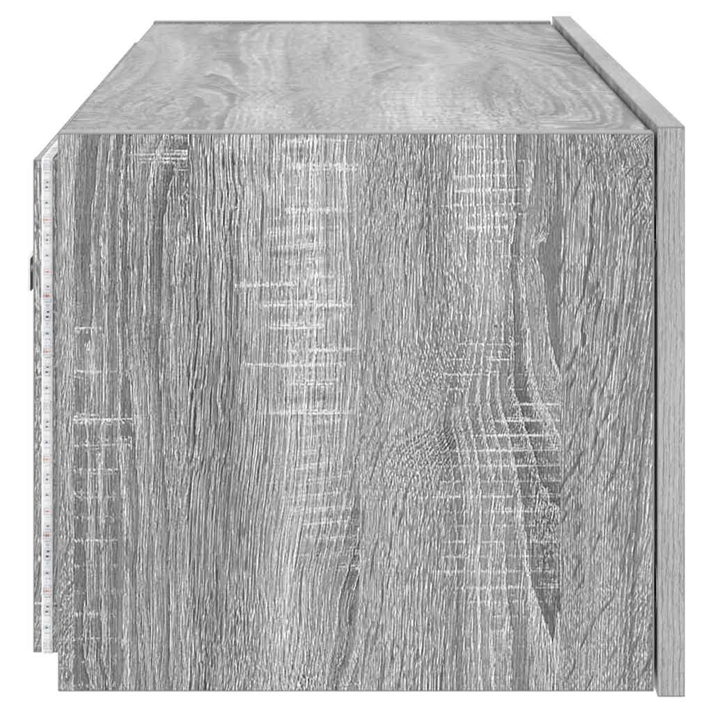 Έπιπλο Τοίχου Τηλεόρασης με LED Γκρι Sonoma 80x35x31 εκ. - Pakobazaar