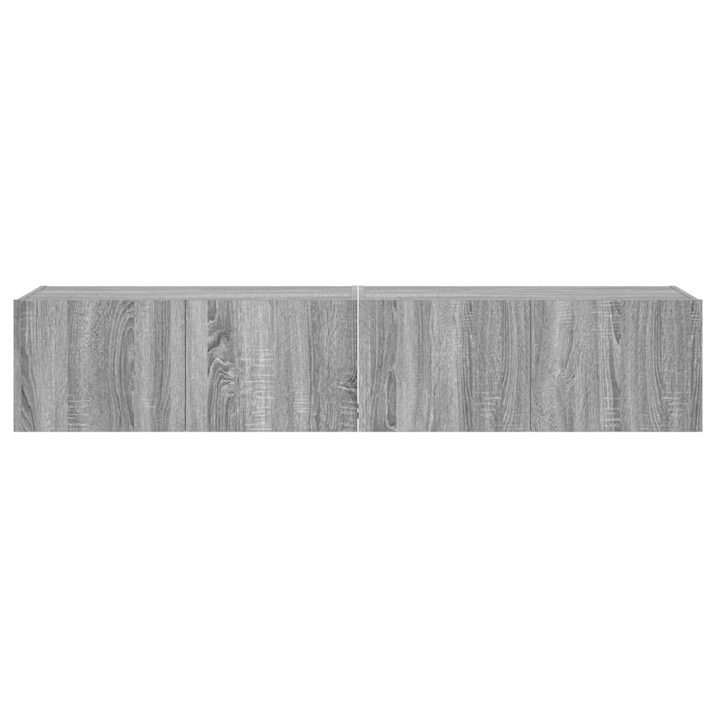 Έπιπλα Τοίχου Τηλ. με LED 2 Τεμ. Γκρι Sonoma 80x35x31 εκ. - Pakobazaar