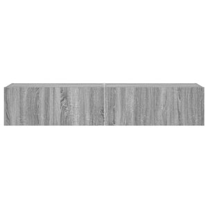 Έπιπλα Τοίχου Τηλ. με LED 2 Τεμ. Γκρι Sonoma 80x35x31 εκ. - Pakobazaar
