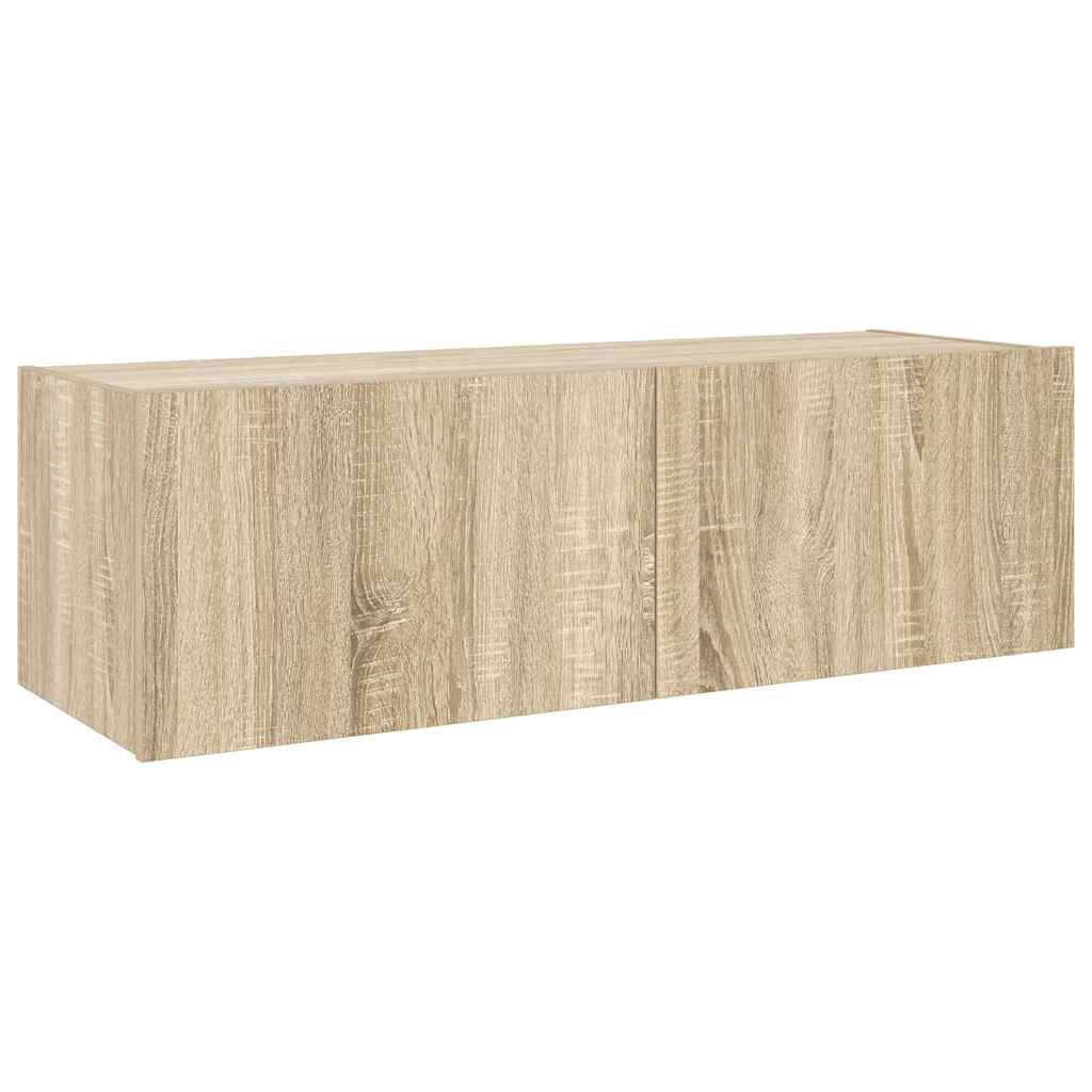 Έπιπλο Τοίχου Τηλεόρασης με LED Sonoma Δρυς 100x35x31 εκ. - Pakobazaar