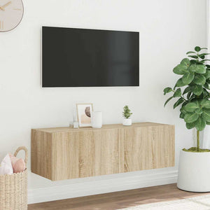Έπιπλο Τοίχου Τηλεόρασης με LED Sonoma Δρυς 100x35x31 εκ. - Pakobazaar