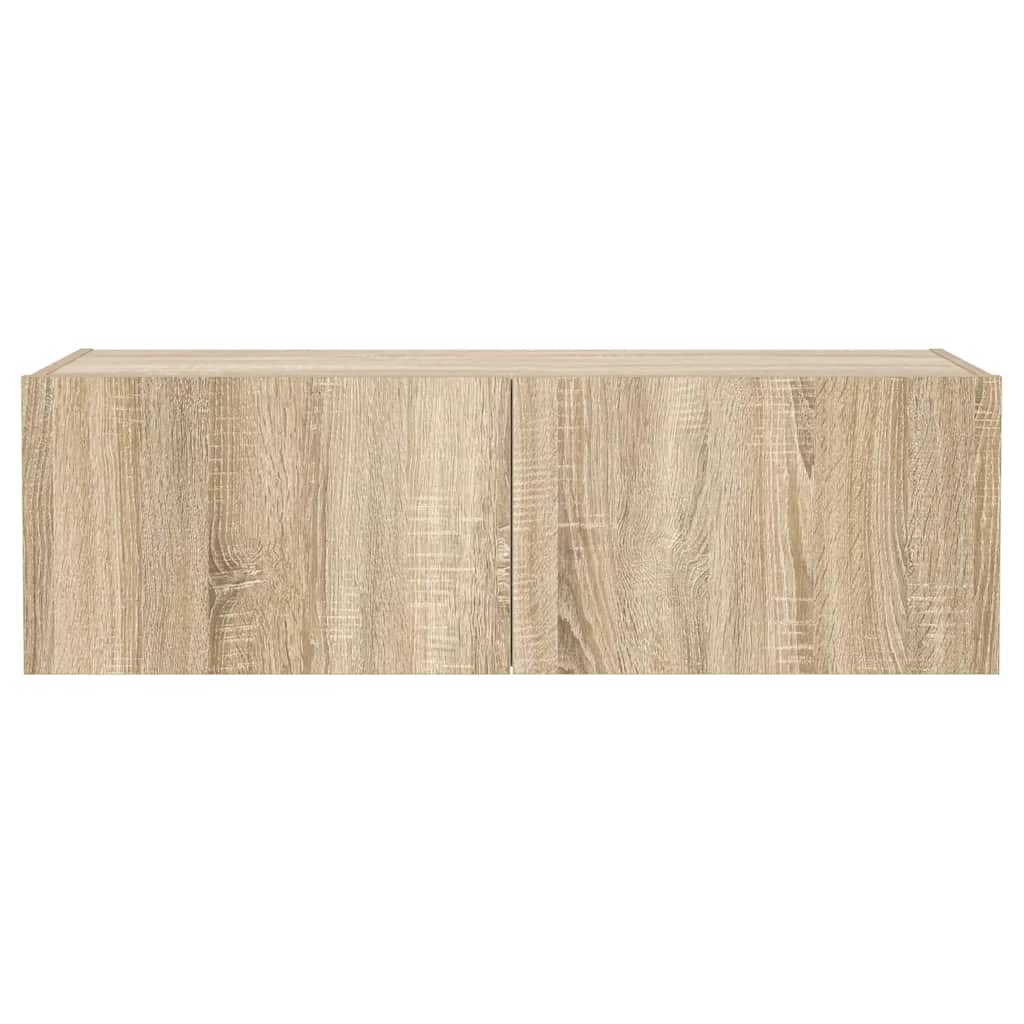 Έπιπλο Τοίχου Τηλεόρασης με LED Sonoma Δρυς 100x35x31 εκ. - Pakobazaar