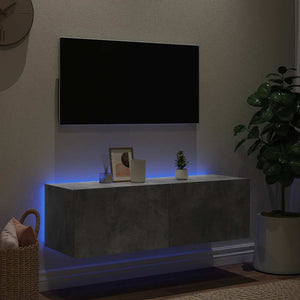 Έπιπλο Τηλεόρασης με LED Γκρι Σκυροδέματος 100x35x31 εκ. - Pakobazaar
