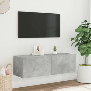Έπιπλο Τηλεόρασης με LED Γκρι Σκυροδέματος 100x35x31 εκ. - Pakobazaar