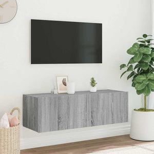 Έπιπλο Τοίχου Τηλεόρασης με LED Γκρι Sonoma 100x35x31 εκ. - Pakobazaar