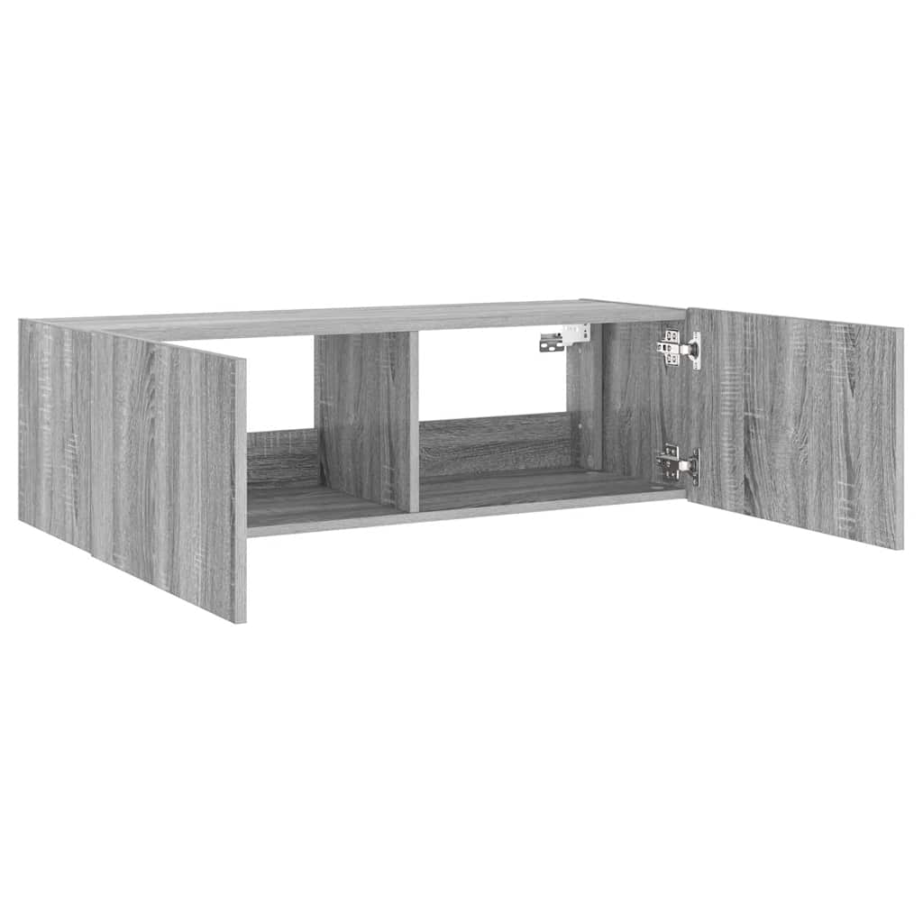 Έπιπλο Τοίχου Τηλεόρασης με LED Γκρι Sonoma 100x35x31 εκ. - Pakobazaar