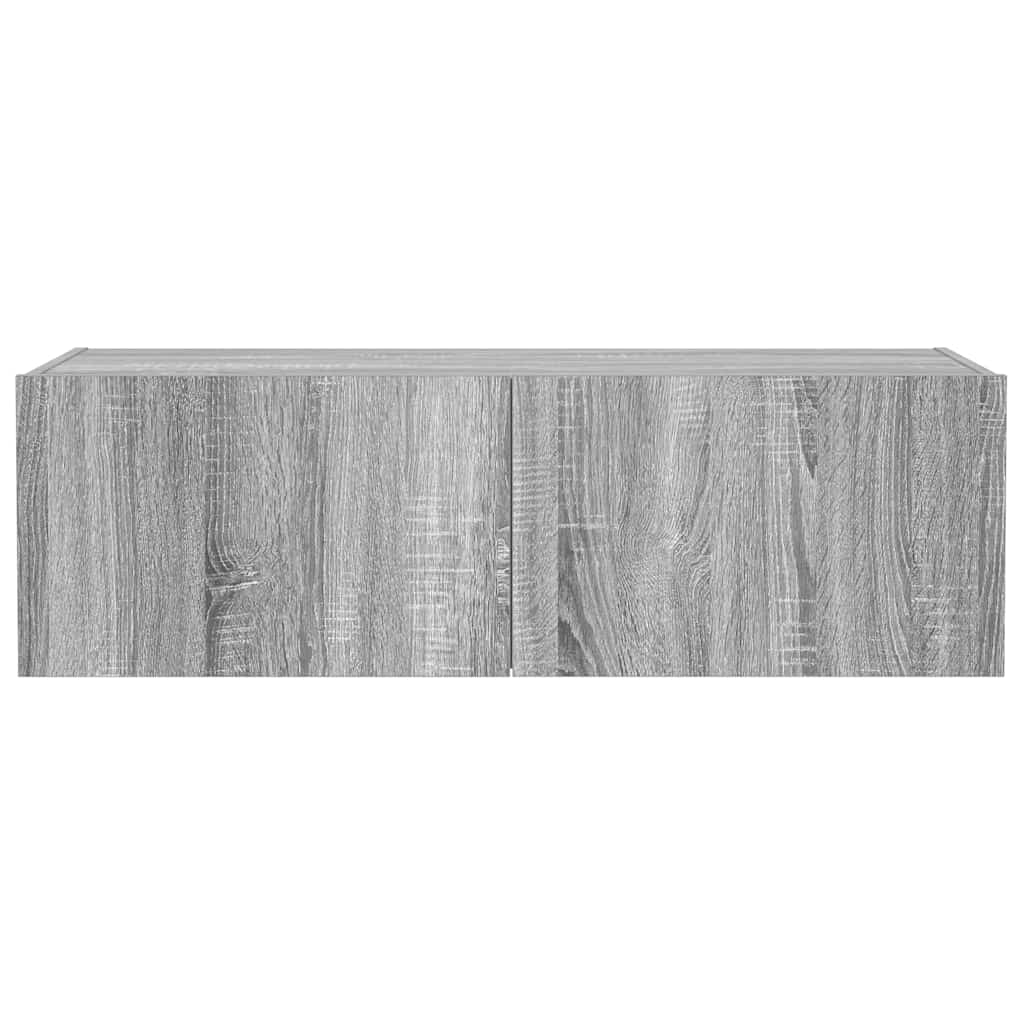 Έπιπλο Τοίχου Τηλεόρασης με LED Γκρι Sonoma 100x35x31 εκ. - Pakobazaar