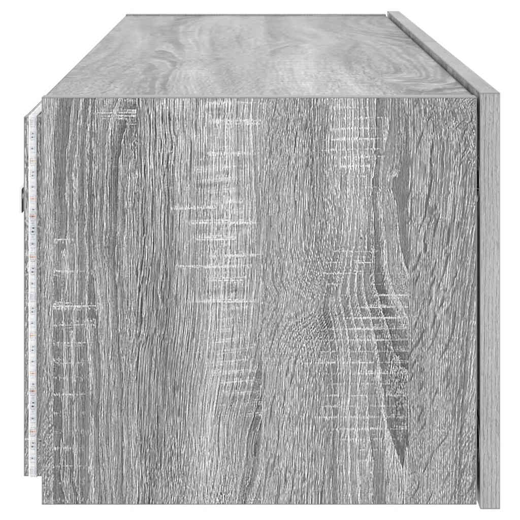 Έπιπλο Τοίχου Τηλεόρασης με LED Γκρι Sonoma 100x35x31 εκ. - Pakobazaar