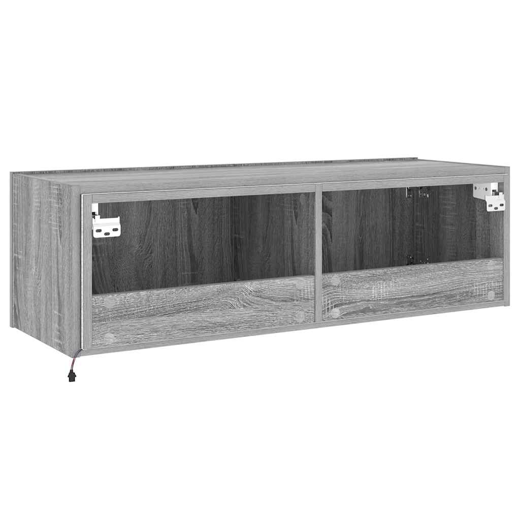 Έπιπλο Τοίχου Τηλεόρασης με LED Γκρι Sonoma 100x35x31 εκ. - Pakobazaar