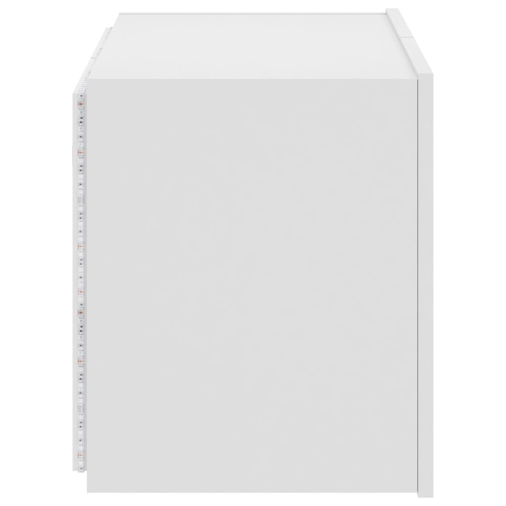 Έπιπλο Τοίχου Τηλεόρασης με LED Λευκό 60x35x41 εκ.