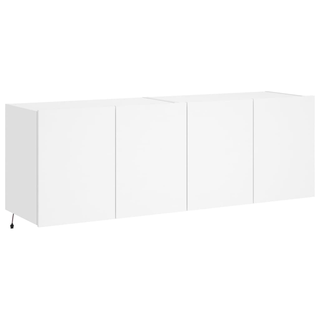 Έπιπλα Τοίχου Τηλεόρασης με LED 2 Τεμ. Λευκά 60x35x41 εκ. - Pakobazaar