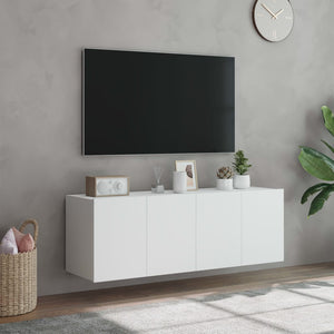 Έπιπλα Τοίχου Τηλεόρασης με LED 2 Τεμ. Λευκά 60x35x41 εκ. - Pakobazaar