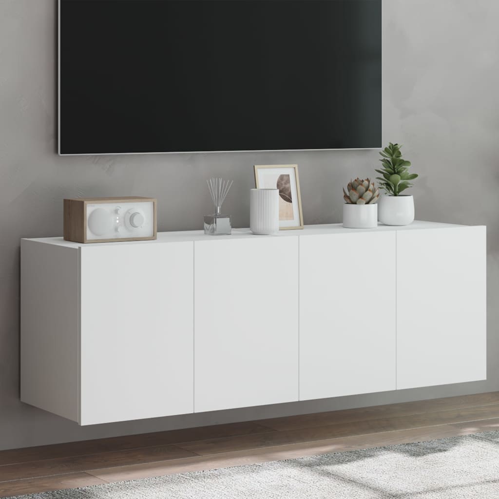 Έπιπλα Τοίχου Τηλεόρασης με LED 2 Τεμ. Λευκά 60x35x41 εκ. - Pakobazaar
