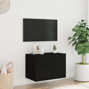 Έπιπλο Τοίχου Τηλεόρασης με LED Μαύρο 60x35x41 εκ.