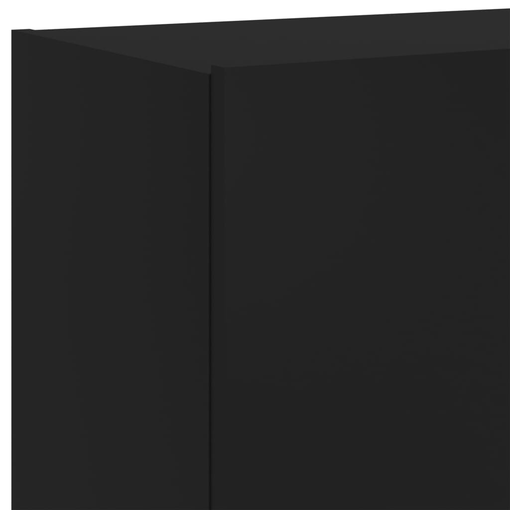 Έπιπλα Τοίχου Τηλεόρασης με LED 2 Τεμ. Μαύρα 60x35x41 εκ.