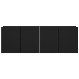 Έπιπλα Τοίχου Τηλεόρασης με LED 2 Τεμ. Μαύρα 60x35x41 εκ.