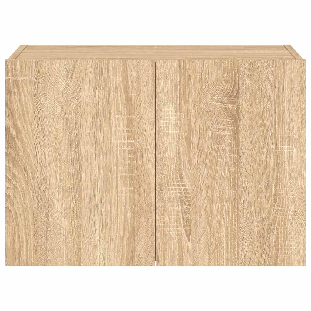 Έπιπλο Τοίχου Τηλεόρασης με LED Sonoma Δρυς 60x35x41 εκ.