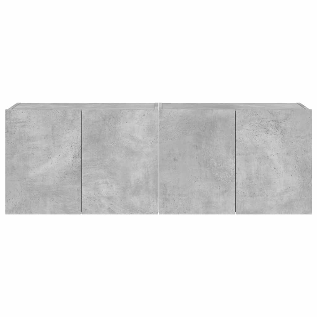 Έπιπλα Τηλεόρασης με LED 2 Τεμ Γκρι Σκυροδέματος 60x35x41 εκ. - Pakobazaar