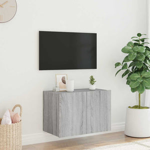 Έπιπλο Τοίχου Τηλεόρασης με LED Γκρι Sonoma 60x35x41 εκ. - Pakobazaar