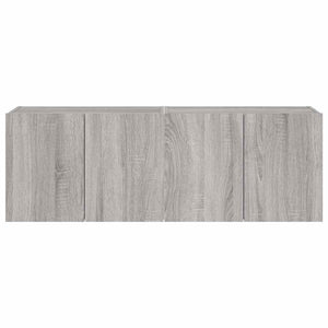 Έπιπλα Τοίχου Τηλ. με LED 2 Τεμ. Γκρι Sonoma 60x35x41 εκ. - Pakobazaar