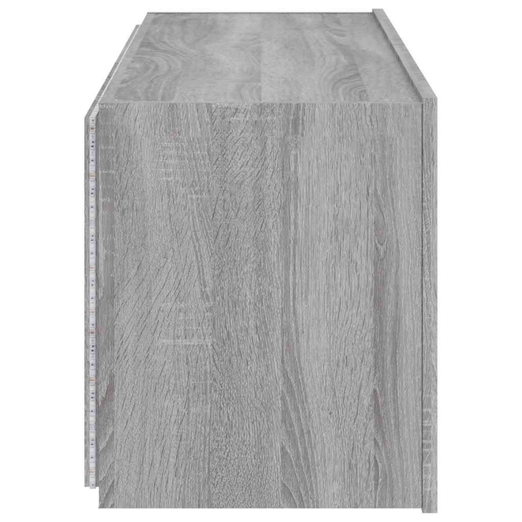 Έπιπλα Τοίχου Τηλ. με LED 2 Τεμ. Γκρι Sonoma 60x35x41 εκ. - Pakobazaar