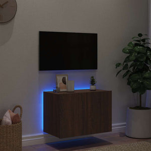 Έπιπλο Τοίχου Τηλεόρασης με LED Καφέ Δρυς 60x35x41 εκ. - Pakobazaar