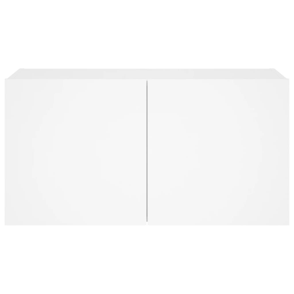 Έπιπλο Τοίχου Τηλεόρασης με LED Λευκό 80x35x41 εκ. - Pakobazaar