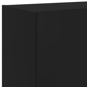 Έπιπλο Τοίχου Τηλεόρασης με LED Μαύρο 80x35x41 εκ.