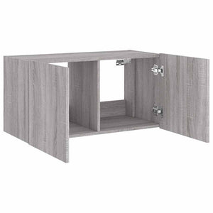 Έπιπλο Τοίχου Τηλεόρασης με LED Γκρι Sonoma 80x35x41 εκ. - Pakobazaar